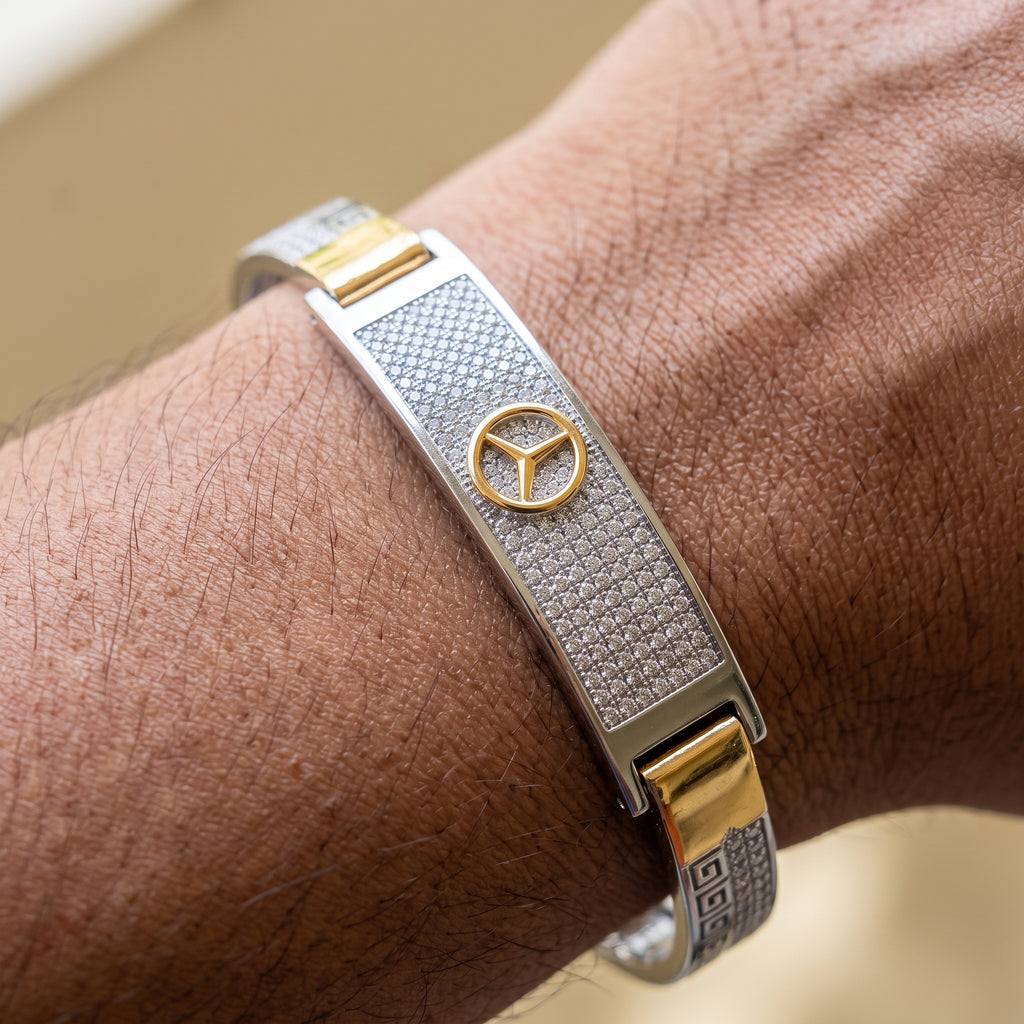 Men's Kada Bracelet | Jwelisha  | Gold & Silver Finish, Openable Lock