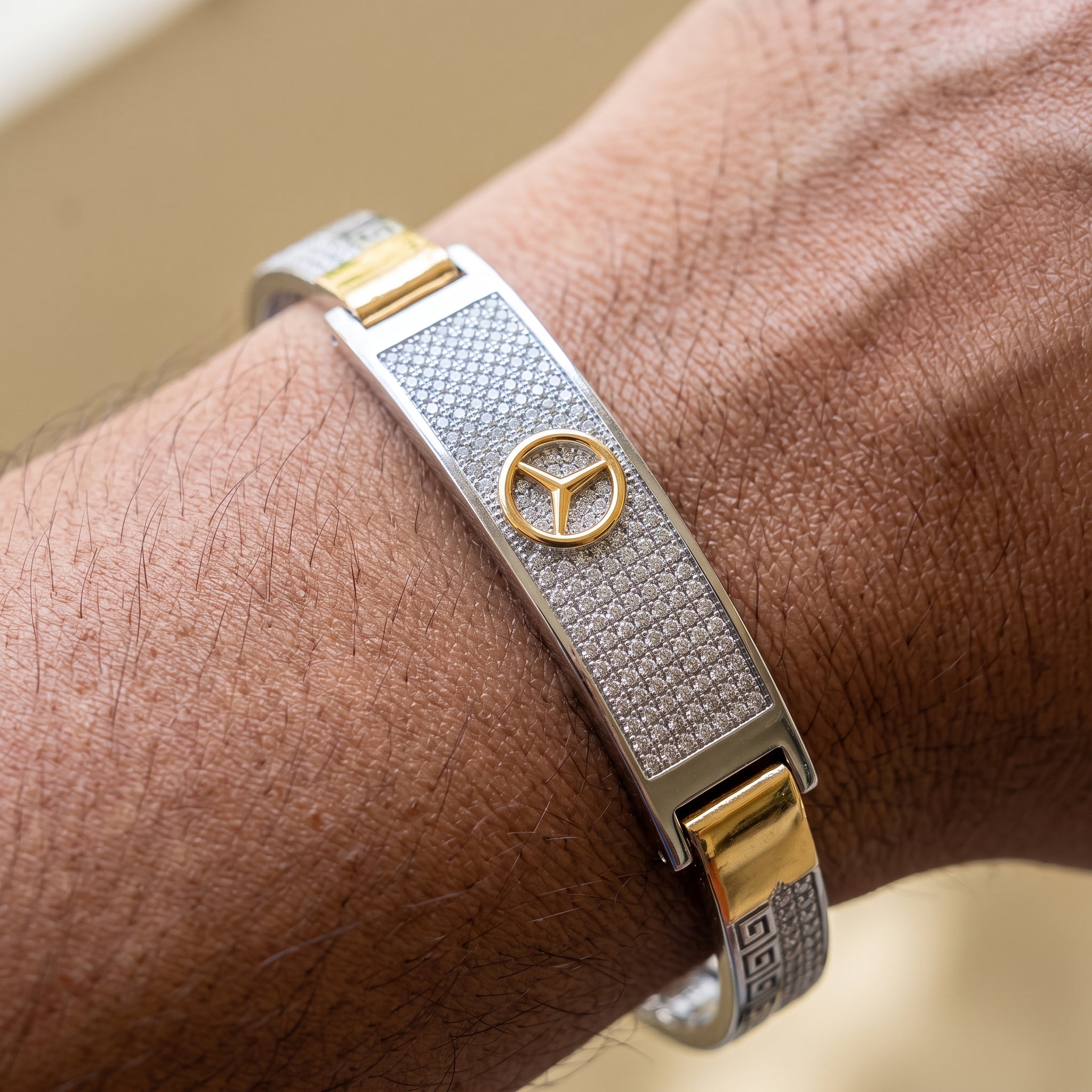 Men's Kada Bracelet | Jwelisha  | Gold & Silver Finish, Openable Lock