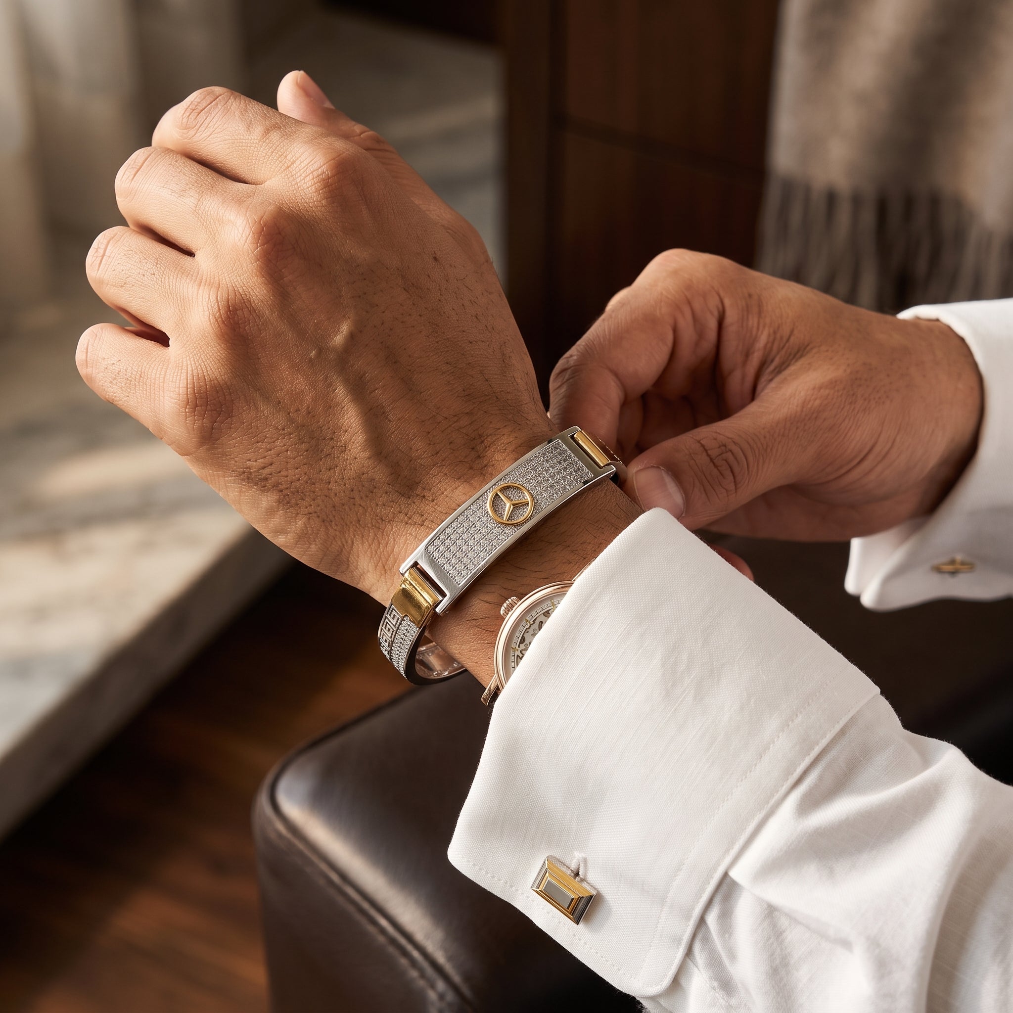 Men's Kada Bracelet | Jwelisha  | Gold & Silver Finish, Openable Lock
