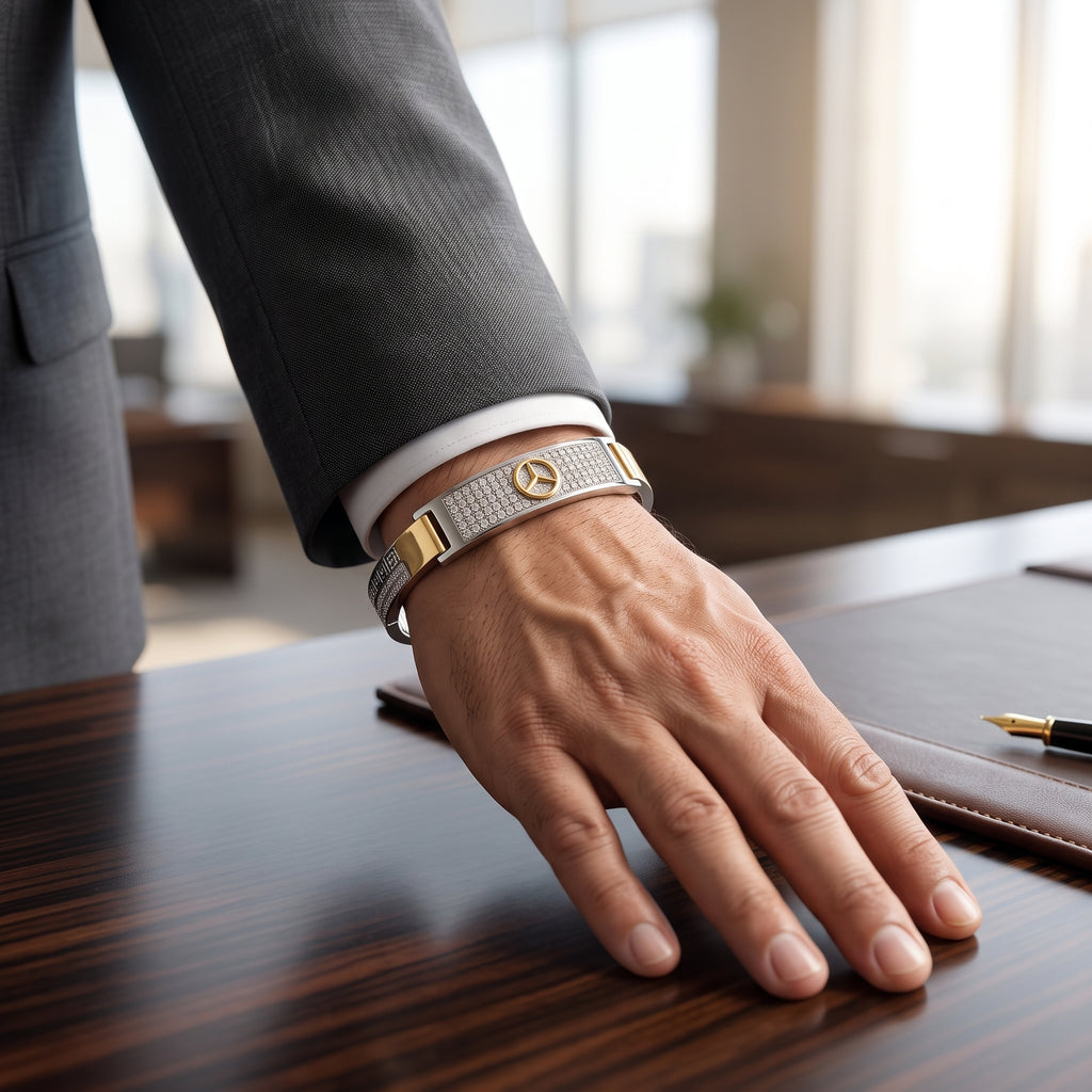 Men's Kada Bracelet | Jwelisha  | Gold & Silver Finish, Openable Lock