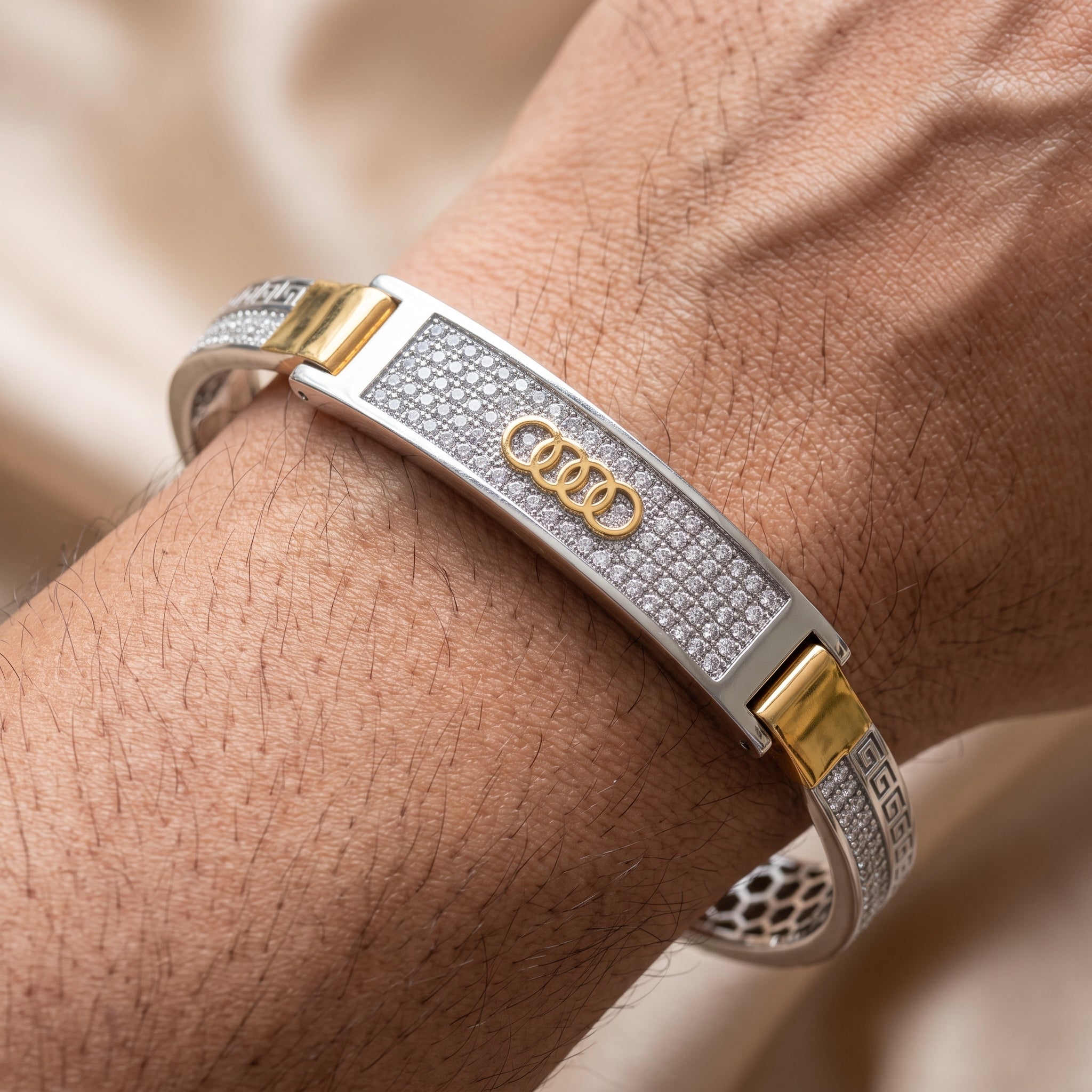 Men's Kada Bracelet | Jwelisha  | Gold & Silver Finish, Openable Lock
