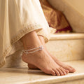 Handcrafted Anklet Pair with Ghungroo – Silver Finish