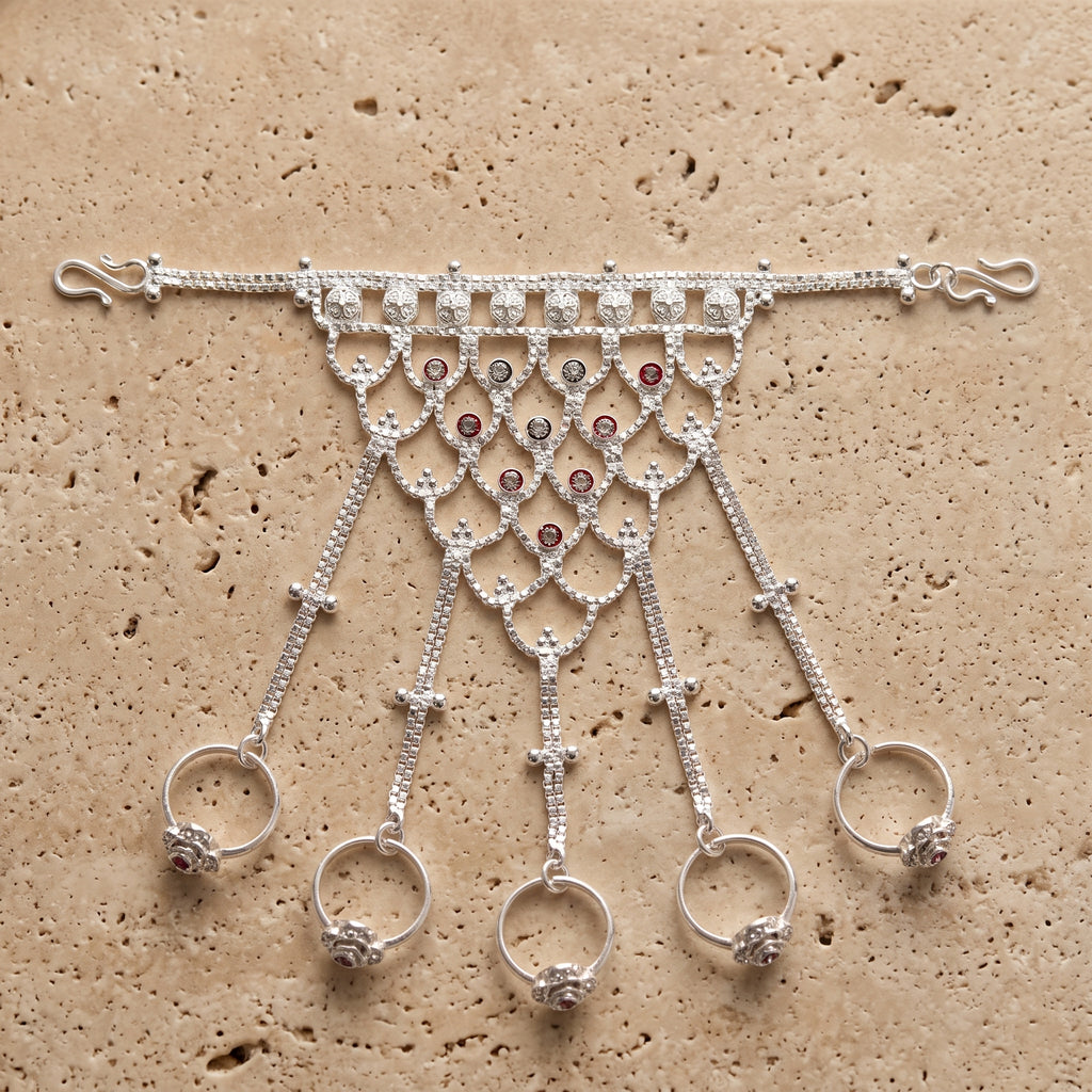 Traditional Hathphool Bracelet with Chain & Rings