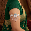 Traditional Bajuband for Women | Adjustable Silver Armlet
