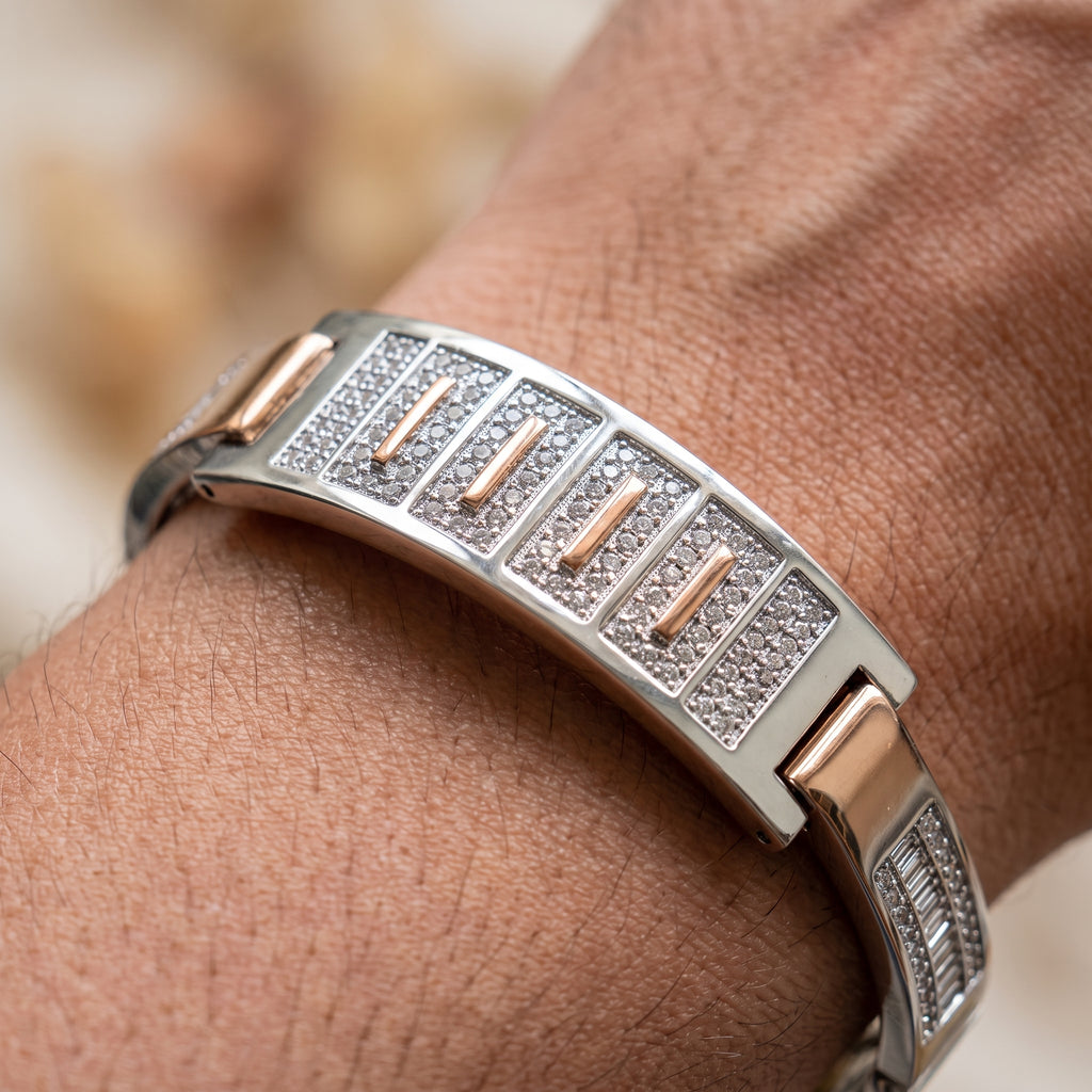 Men's Kada Bracelet | Jwelisha  | Gold & Silver Finish, Openable Lock