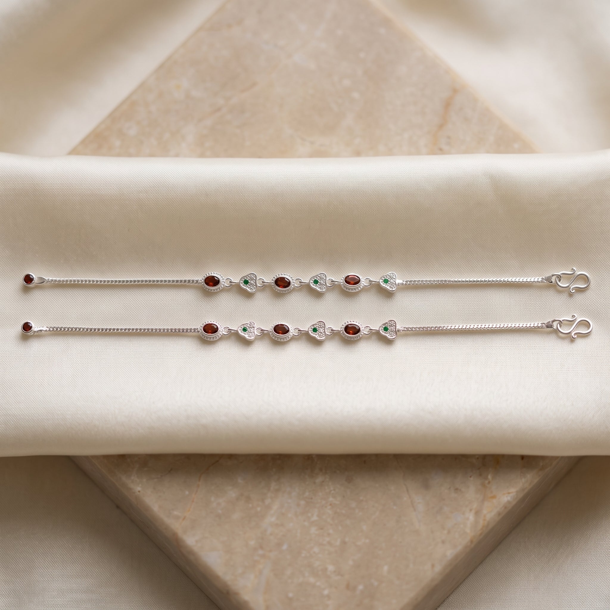 Handcrafted Anklet Pair with Ghungroo – Silver Finish