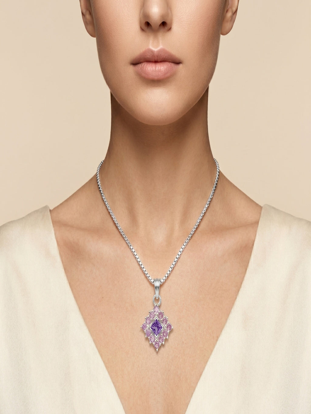 Premium German Silver Floral Pendant Necklace