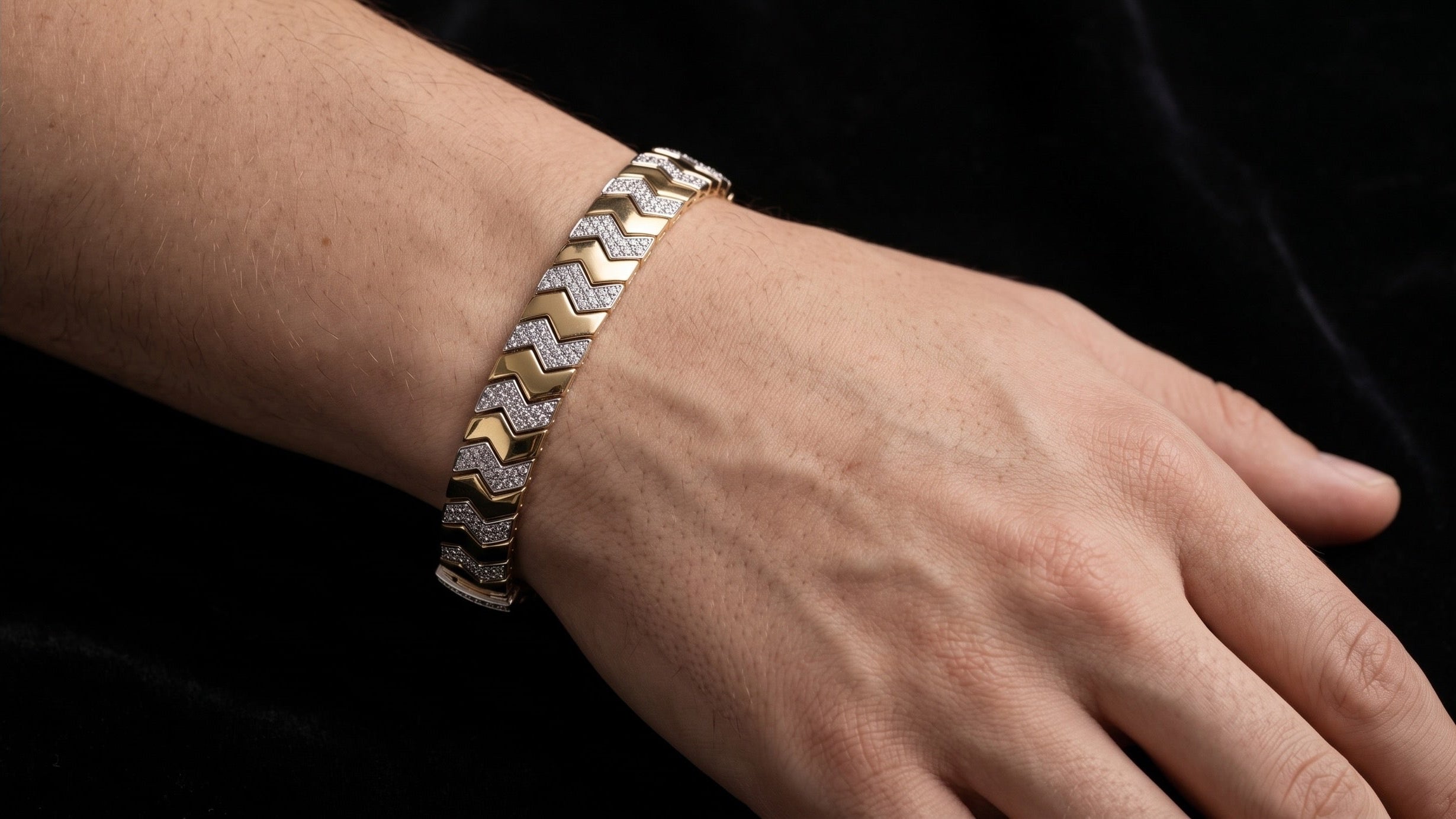 The Signature Two-Tone Link Bracelet — Handcrafted Men's Statement Piece
