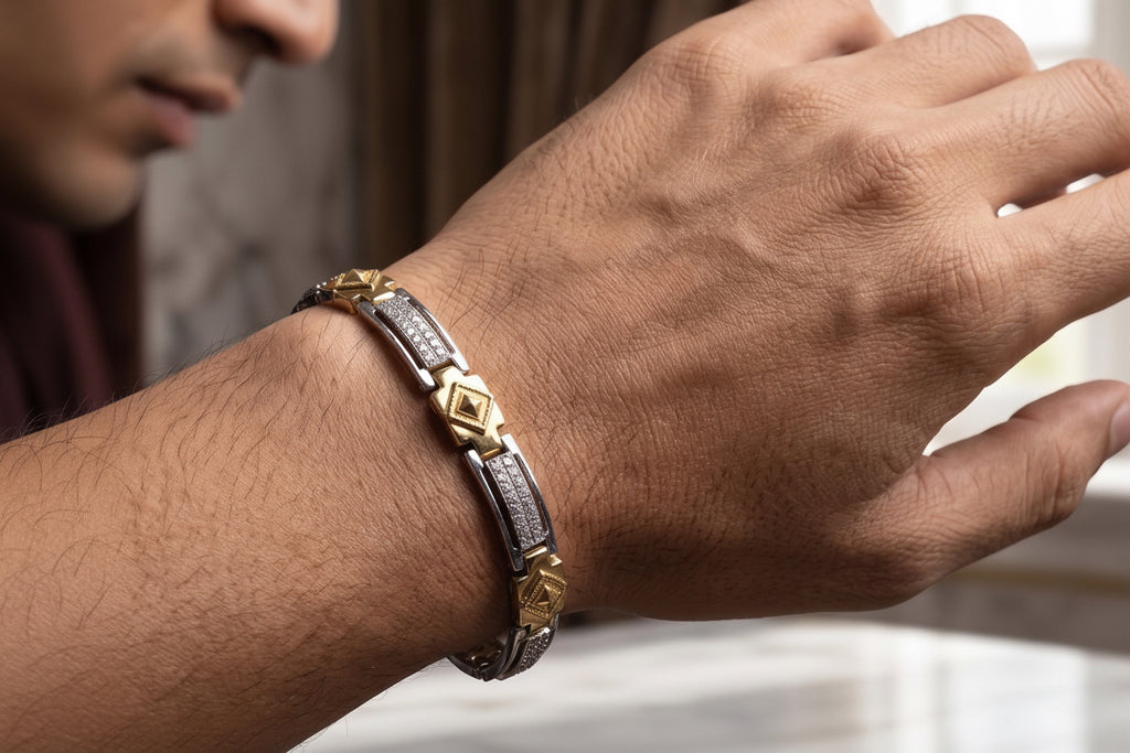 Luxury German Silver 0 Touch Silver Plated Bracelet – Premium Imitation Jewellery