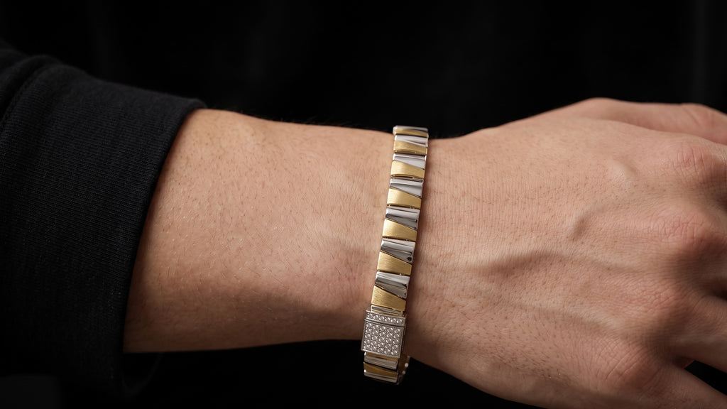 The Signature Two-Tone Link Bracelet — Handcrafted Men's Statement Piece
