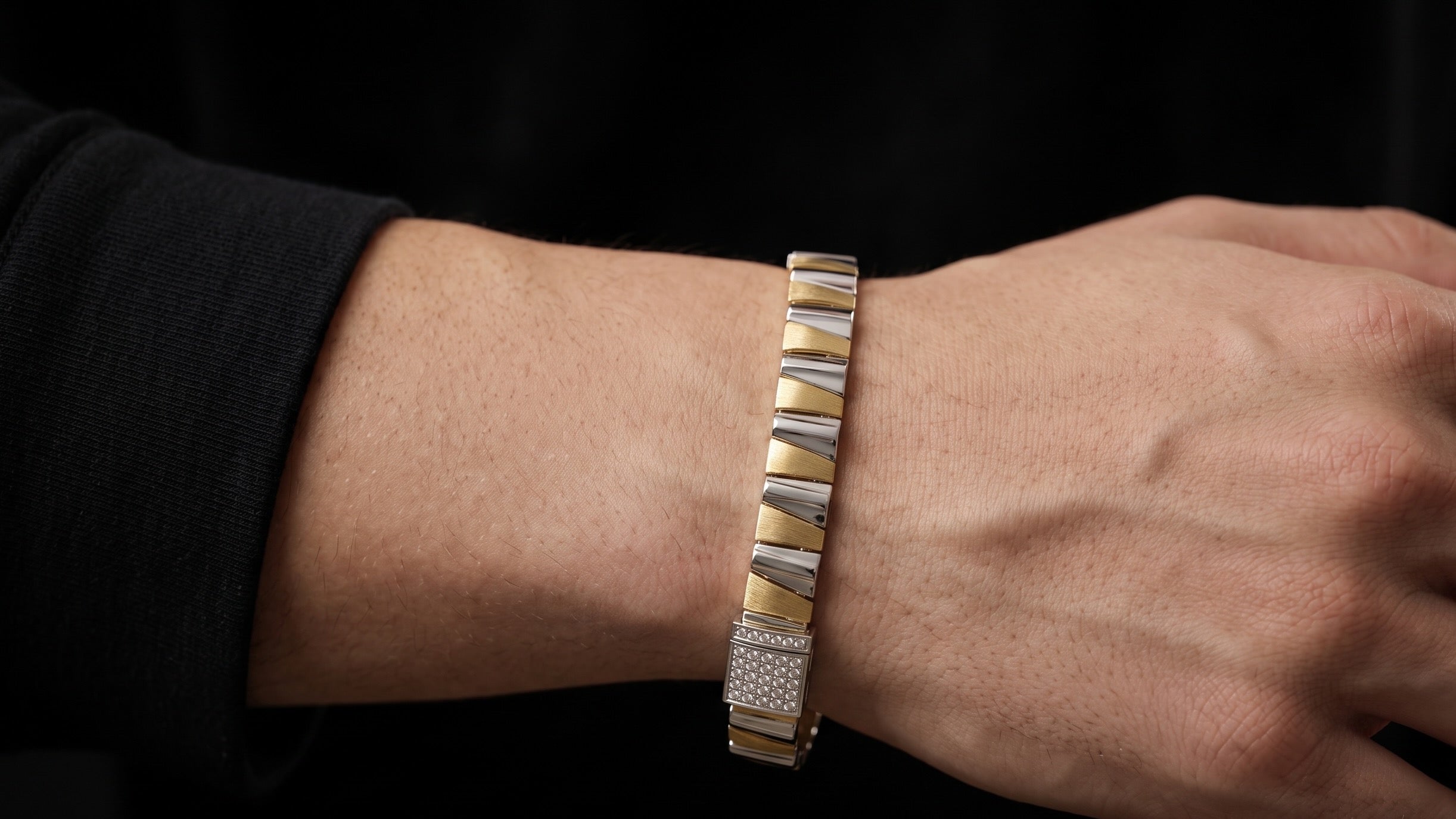 The Signature Two-Tone Link Bracelet — Handcrafted Men's Statement Piece