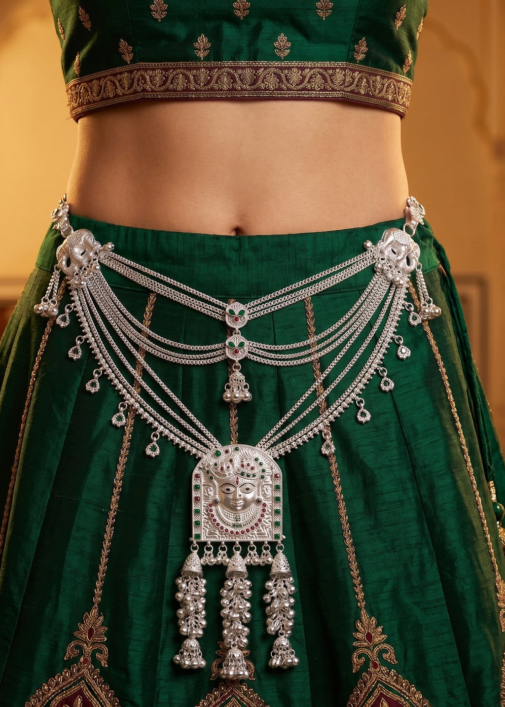 Divine Shrinathji Heritage Kandora with Elephant Motifs by Radhe Payal