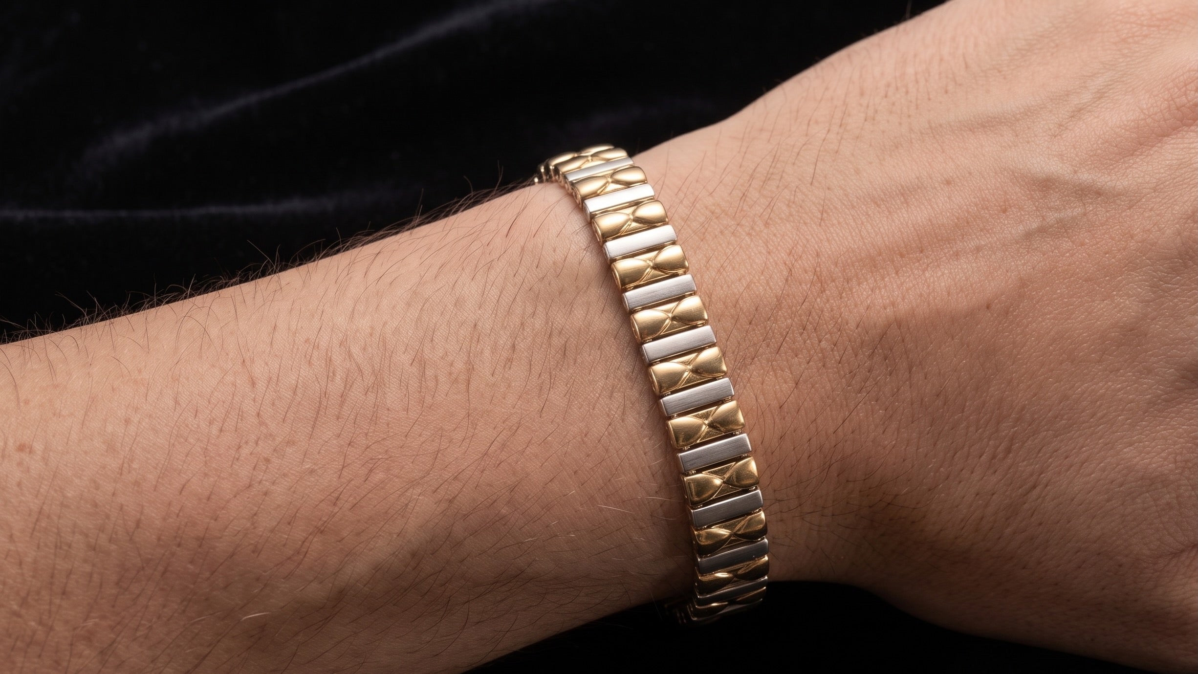 The Signature Two-Tone Link Bracelet — Handcrafted Men's Statement Piece