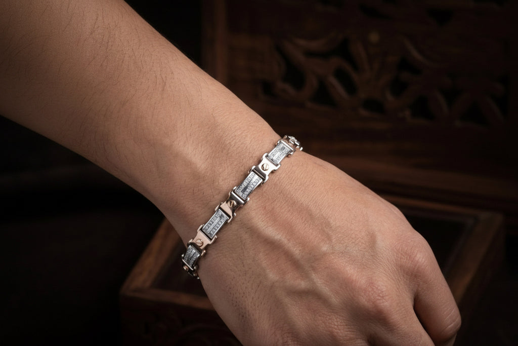 Luxury German Silver 0 Touch Silver Plated Bracelet – Premium Imitation Jewellery