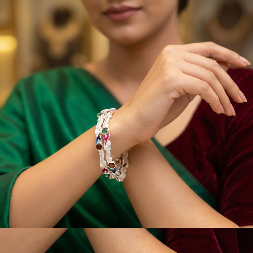 Classic Premium CZ Stone Bangles | Jwelisha