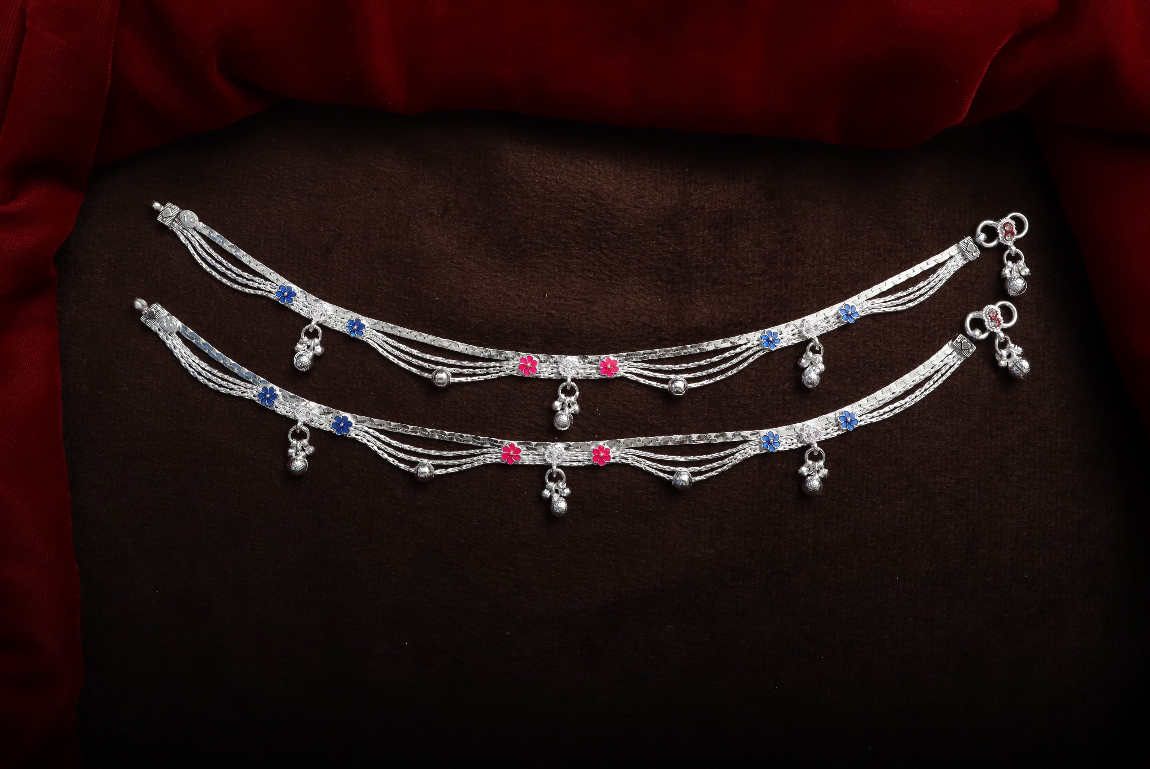 German Silver Bridal Payal | Silver Plated Designer Anklet | Traditional Ghungroo Payal for Women