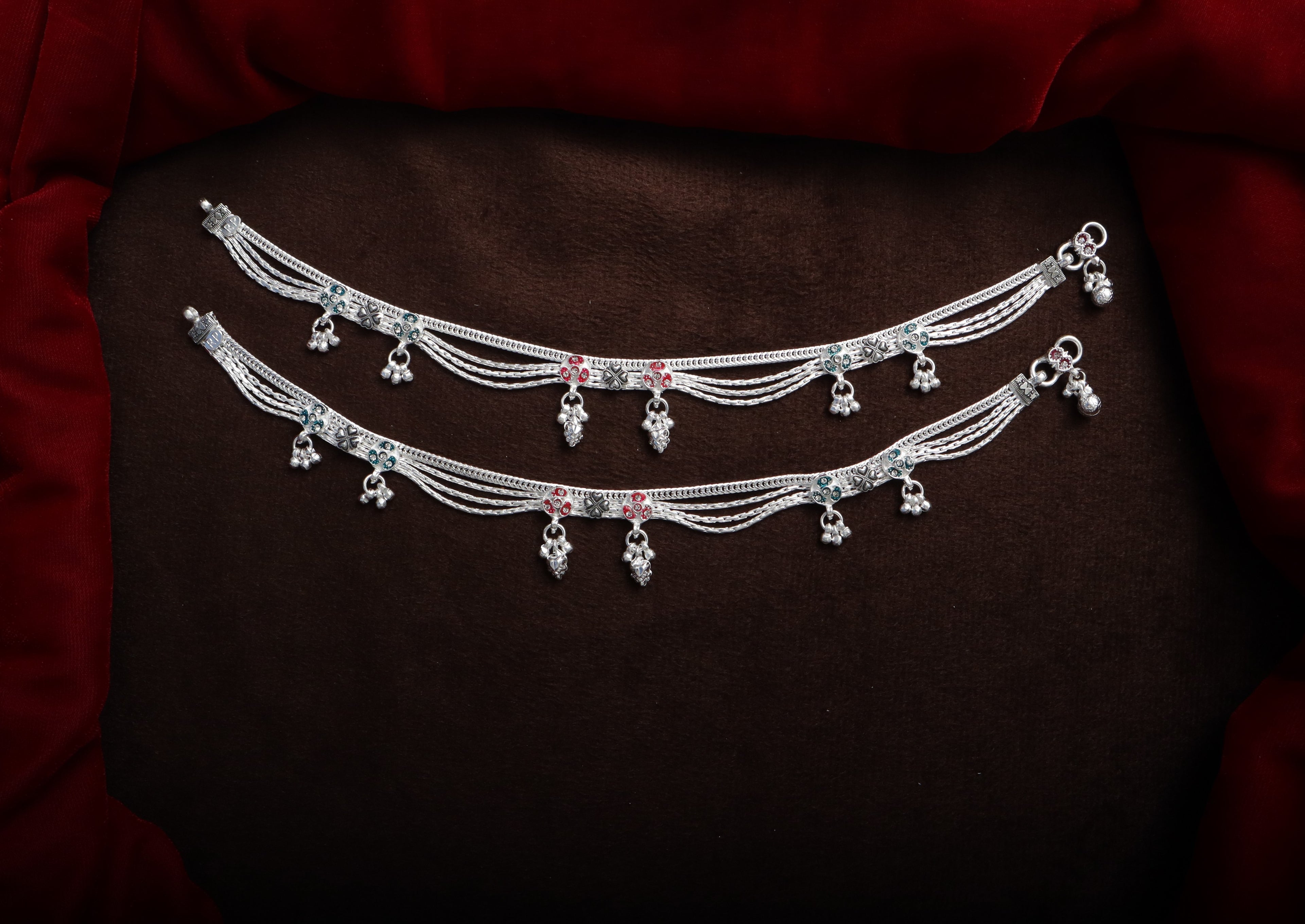 Fancy German Silver Bridal Payal | 0 Touch Silver Plated Designer Anklet | Traditional Ghungroo Payal for Women | 40-80 Gram