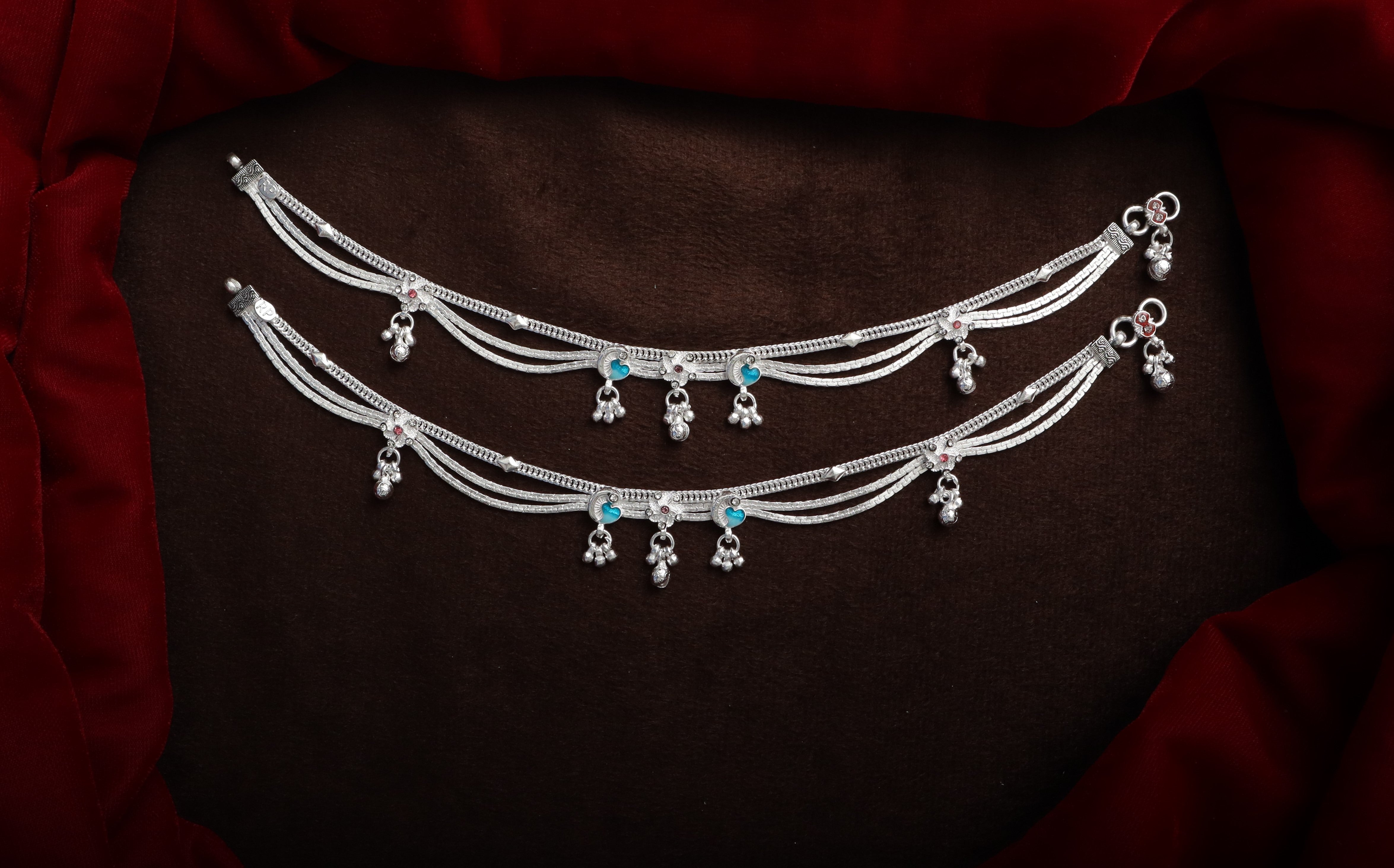 Designer German Silver Bridal Payal | Silver Plated Anklet | Traditional Fancy Payal for Women | 40-80 Gram