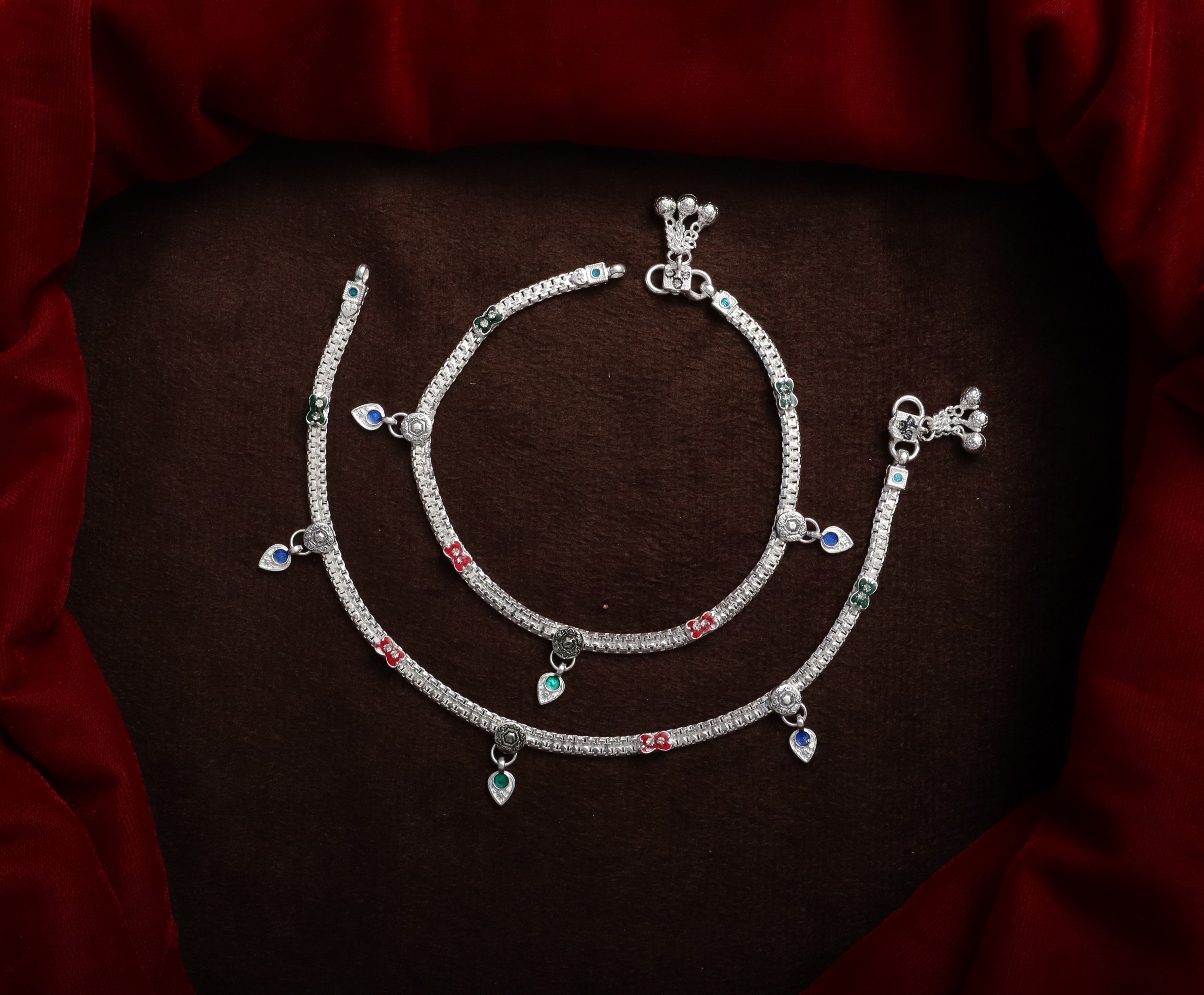 Fancy German Silver Payal | 0 Touch Silver Plated Anklet for Women & Girls | Traditional Designer Payal