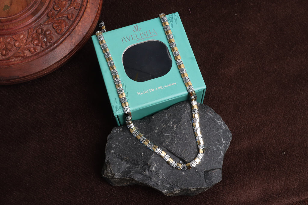 Premium German Silver Dual Tone Necklace | 0 Touch Silver Plated Fashion Jewellery