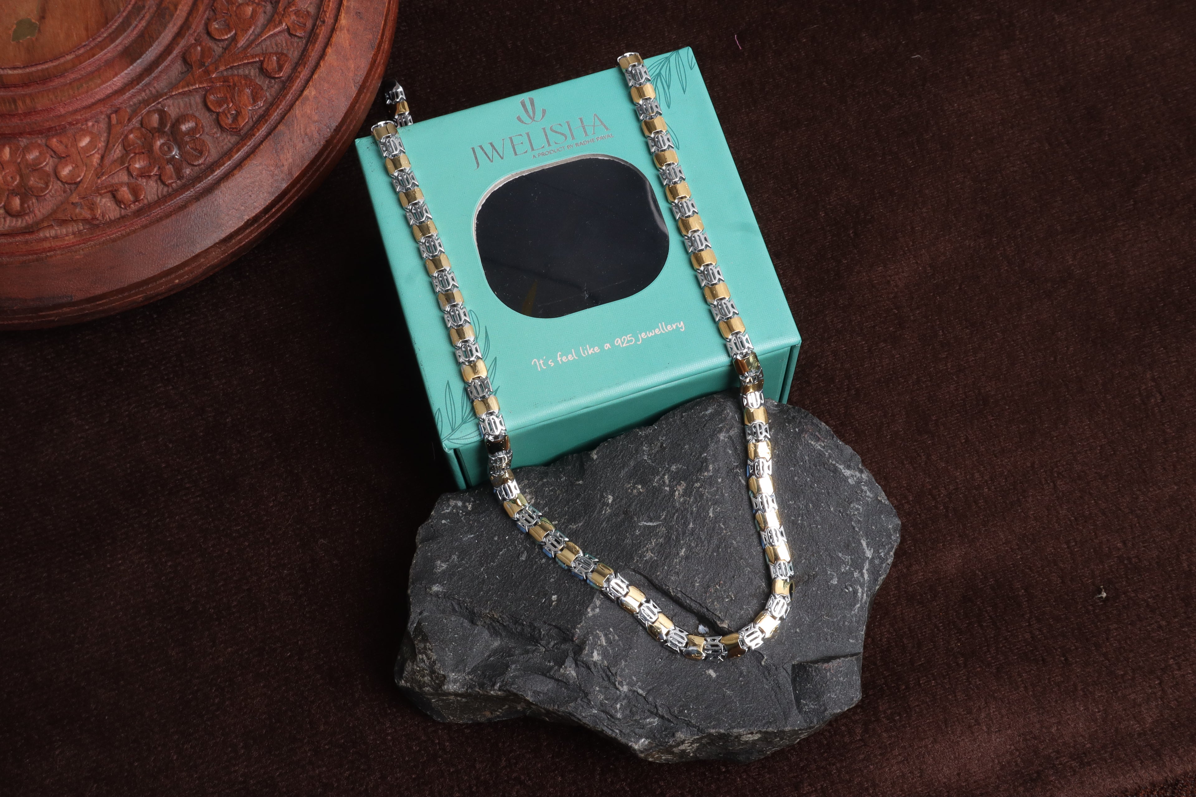 Premium German Silver Dual Tone Necklace | 0 Touch Silver Plated Fashion Jewellery