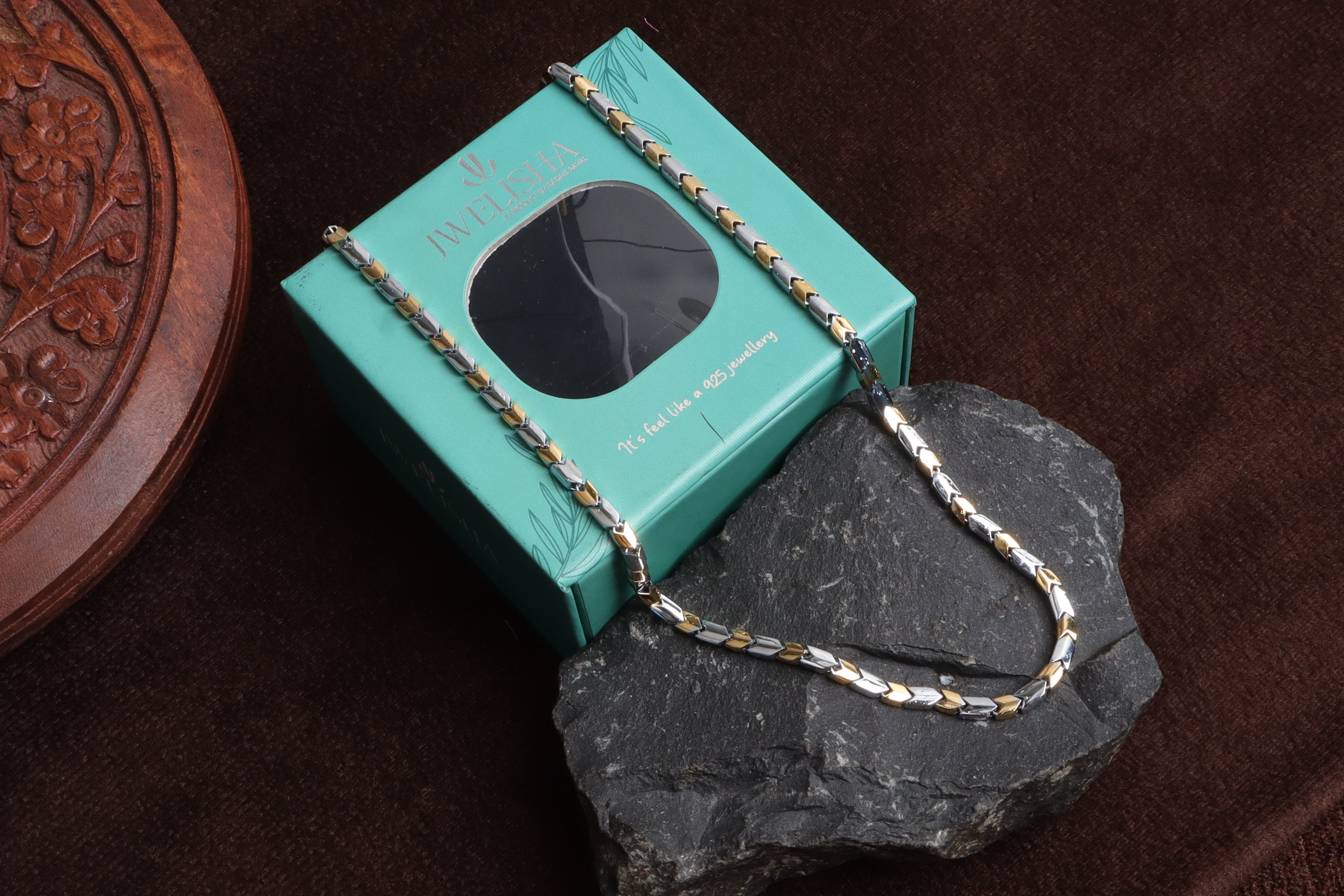 Premium German Silver Dual Tone Necklace | 0 Touch Silver Plated Fashion Jewellery