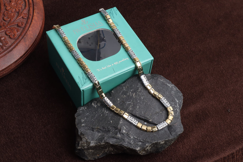 Premium German Silver Dual Tone Necklace | 0 Touch Silver Plated Fashion Jewellery