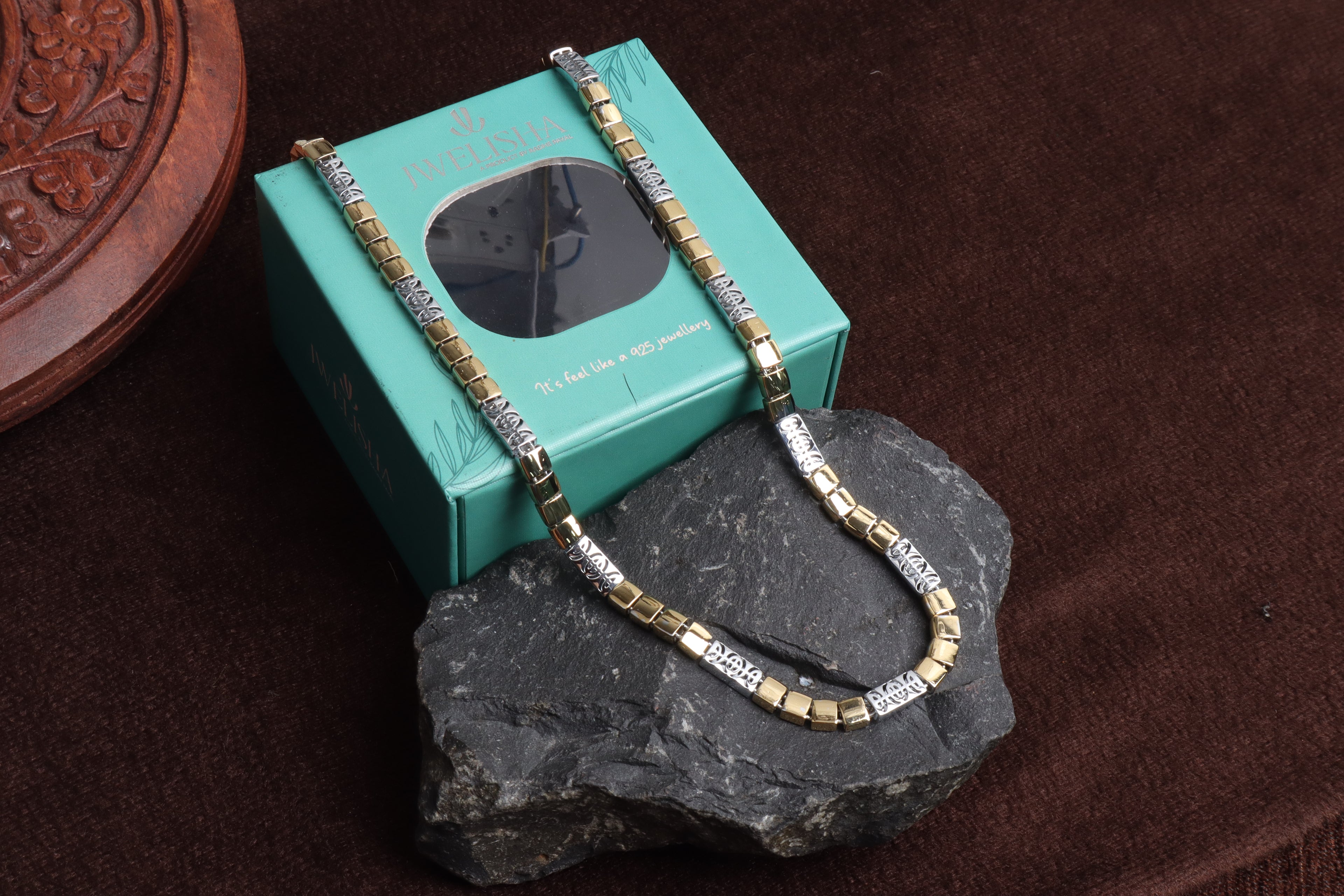 Premium German Silver Dual Tone Necklace | 0 Touch Silver Plated Fashion Jewellery