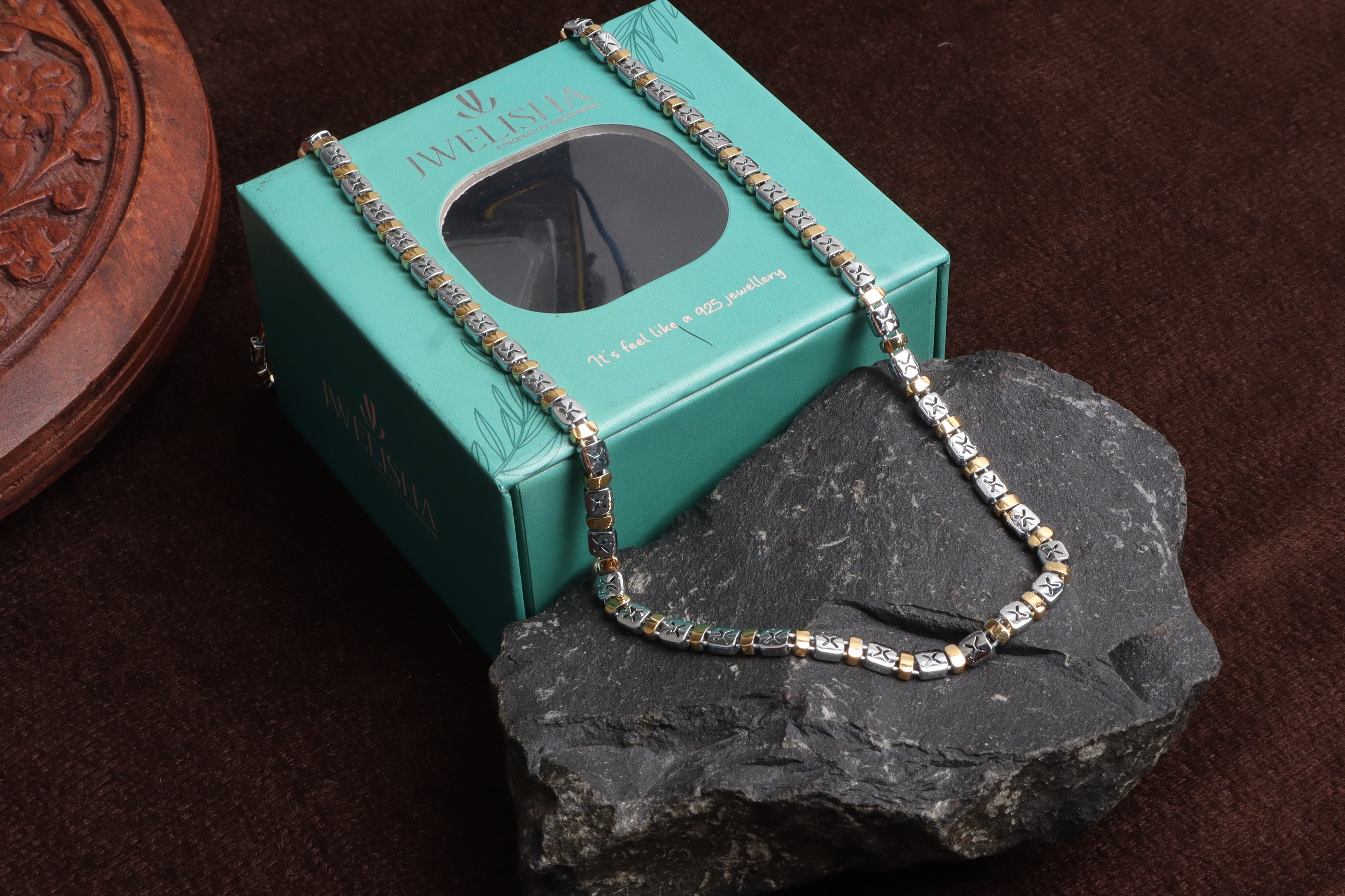 Premium German Silver Dual Tone Necklace | 0 Touch Silver Plated Fashion Jewellery