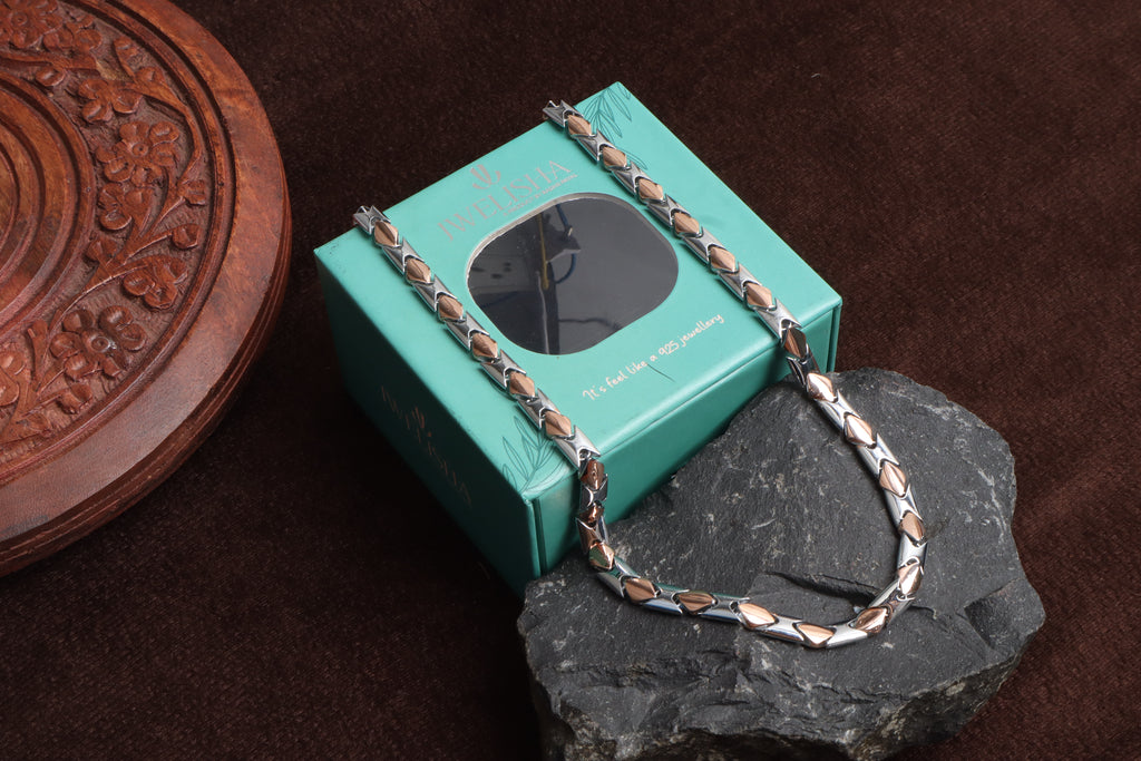 Premium German Silver Dual Tone Necklace | 0 Touch Silver Plated Fashion Jewellery