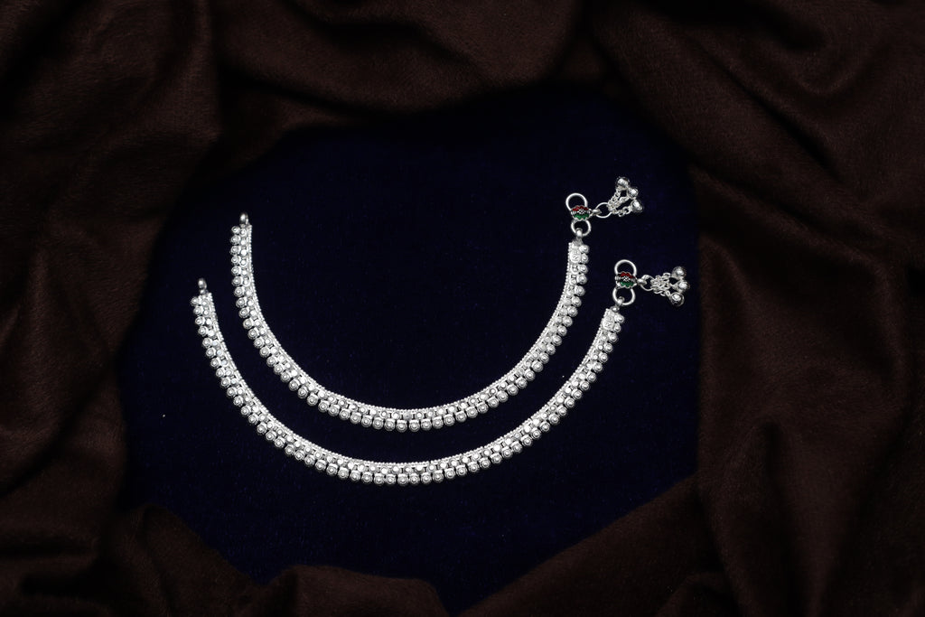 Royal Crystal Border Payal Pair