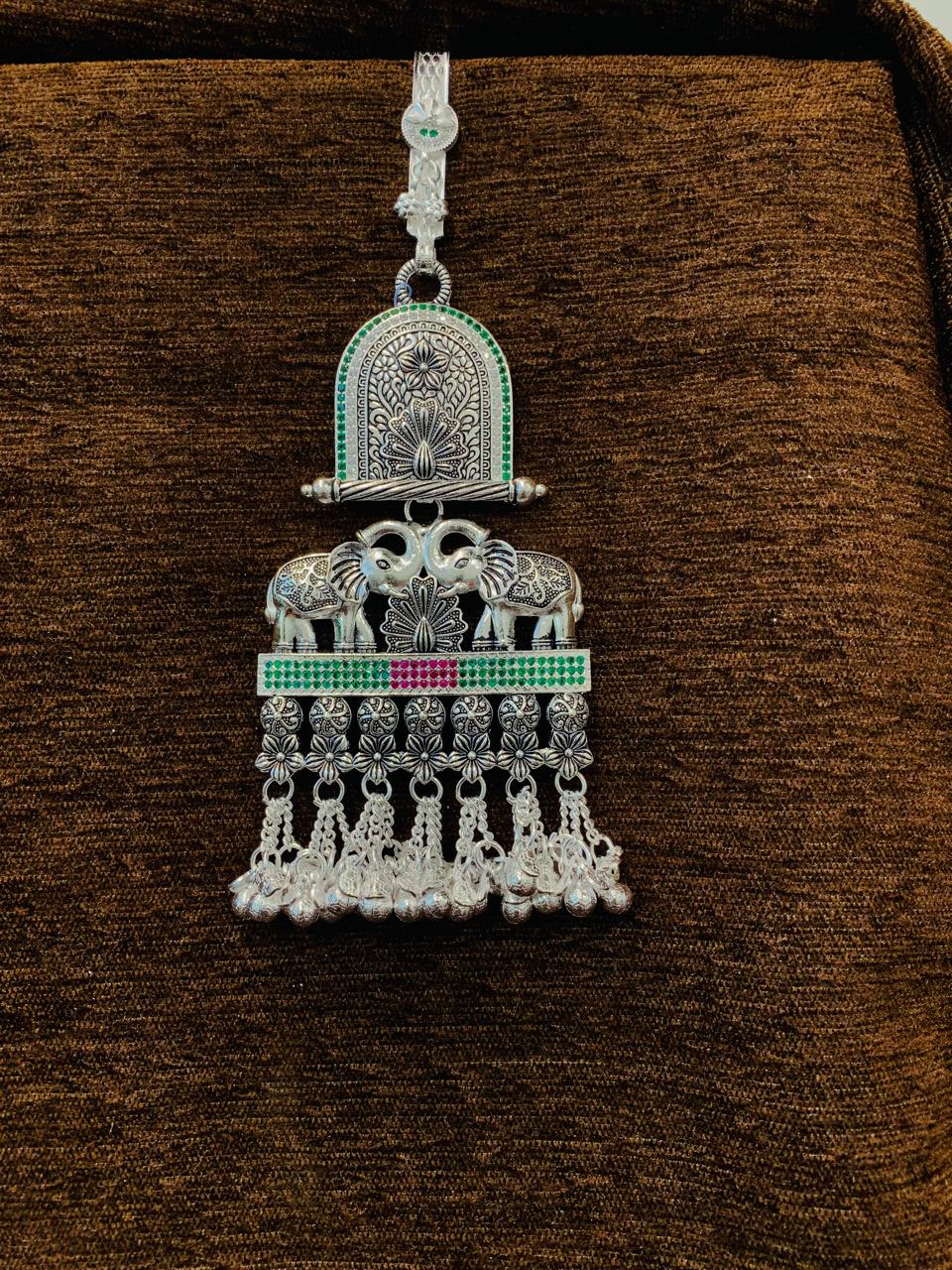Vintage Elephant Design German Silver  | Oxidised 0 Touch Silver Plated Jewellery