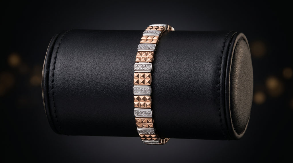 The Signature Two-Tone Link Bracelet — Handcrafted Men's Statement Piece