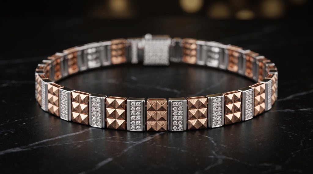 The Signature Two-Tone Link Bracelet — Handcrafted Men's Statement Piece