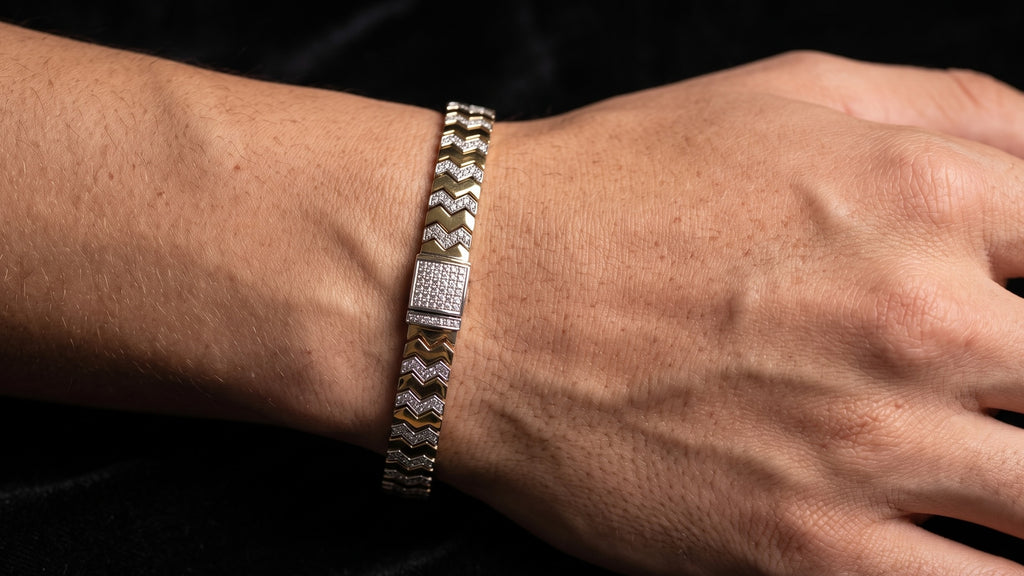 The Signature Two-Tone Link Bracelet — Handcrafted Men's Statement Piece