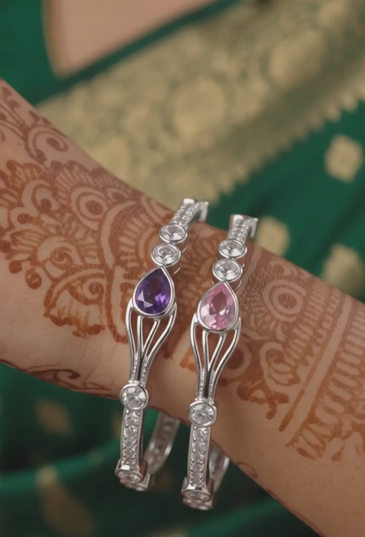 Classic Premium CZ Stone Bangles | Jwelisha