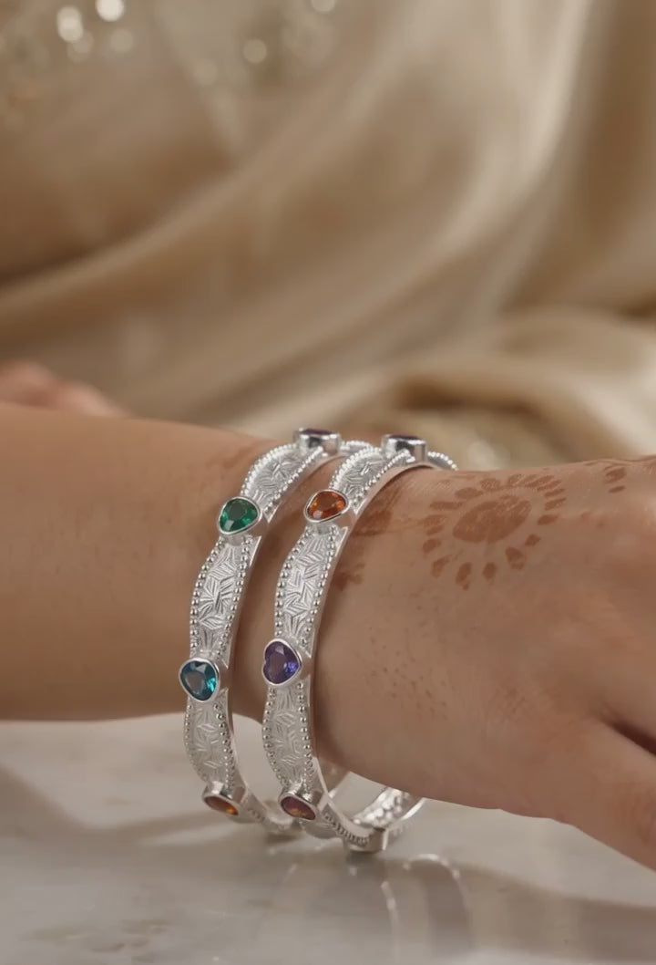 Designer German Silver Bangles for Women – Elegant Silver Plated Jewellery