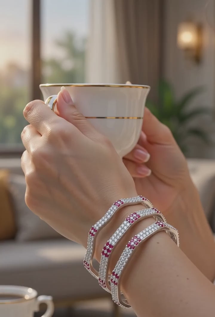 Designer German Silver Bangles for Women – Elegant Silver Plated Jewellery