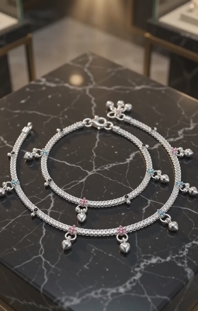 Designer German Silver Payal | 0 Touch Silver Plated Anklet for Women | Traditional Wear Fancy Payal