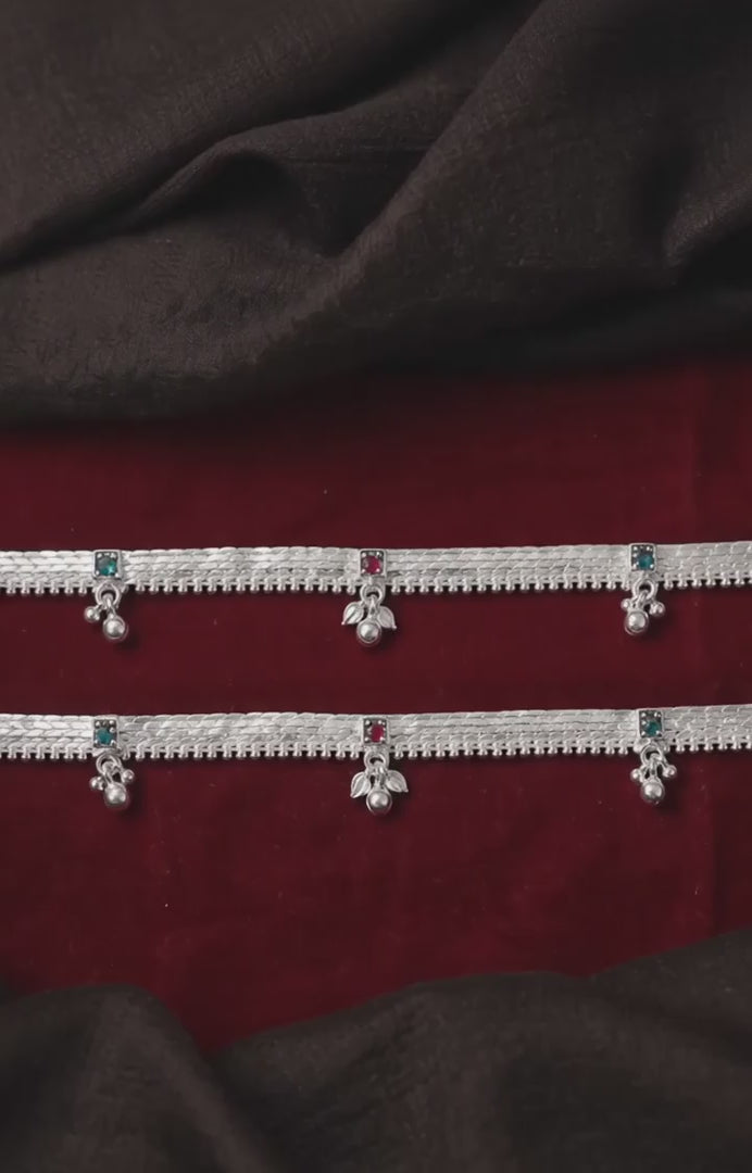 Premium German Silver Payal | 0 Touch Silver Plated Anklet for Women