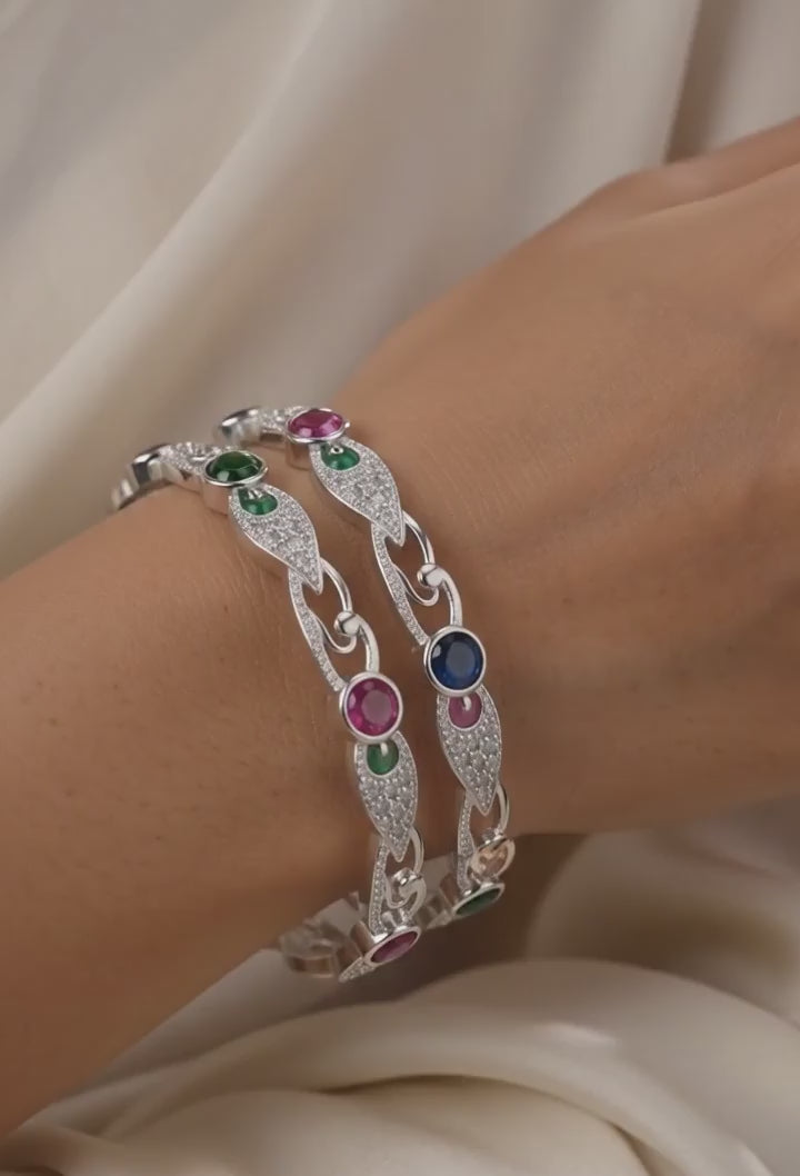 Classic Premium CZ Stone Bangles | Jwelisha