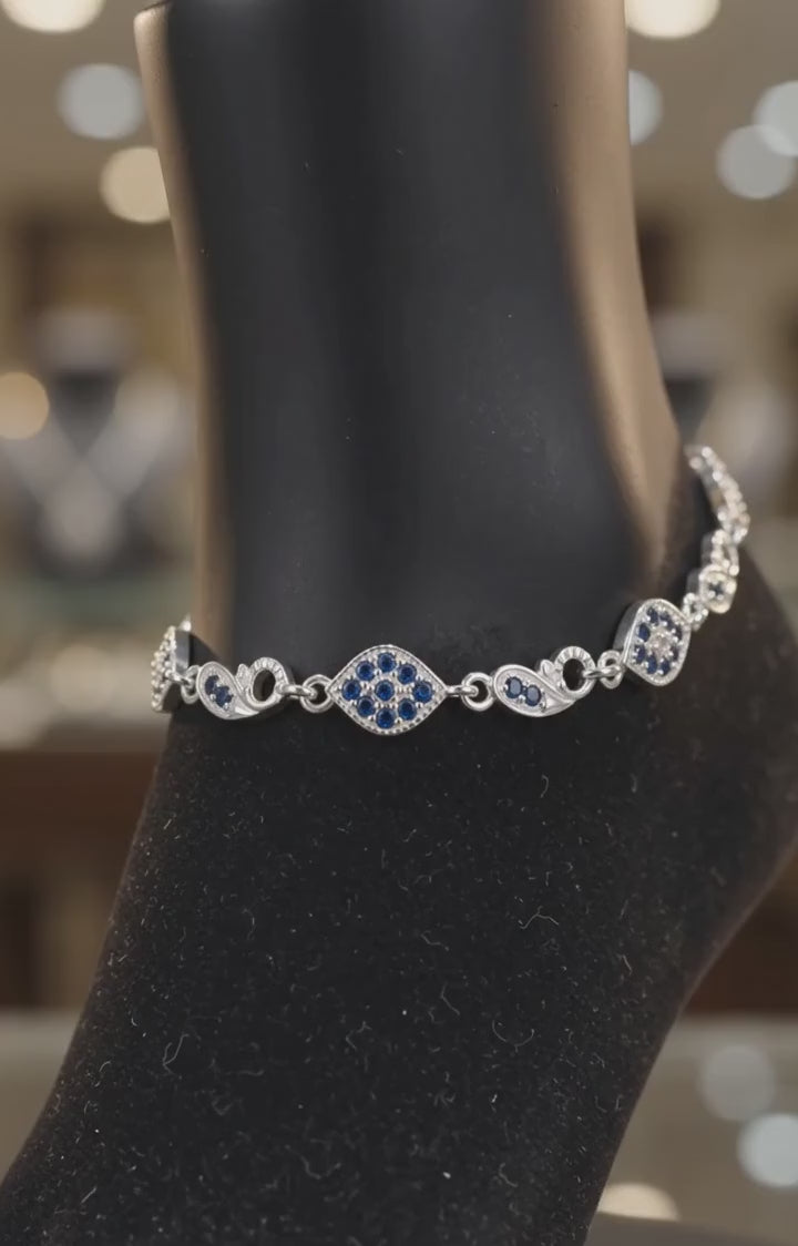 Royal Blue Stone Minimalist Fashion Payal by Radhe Payal