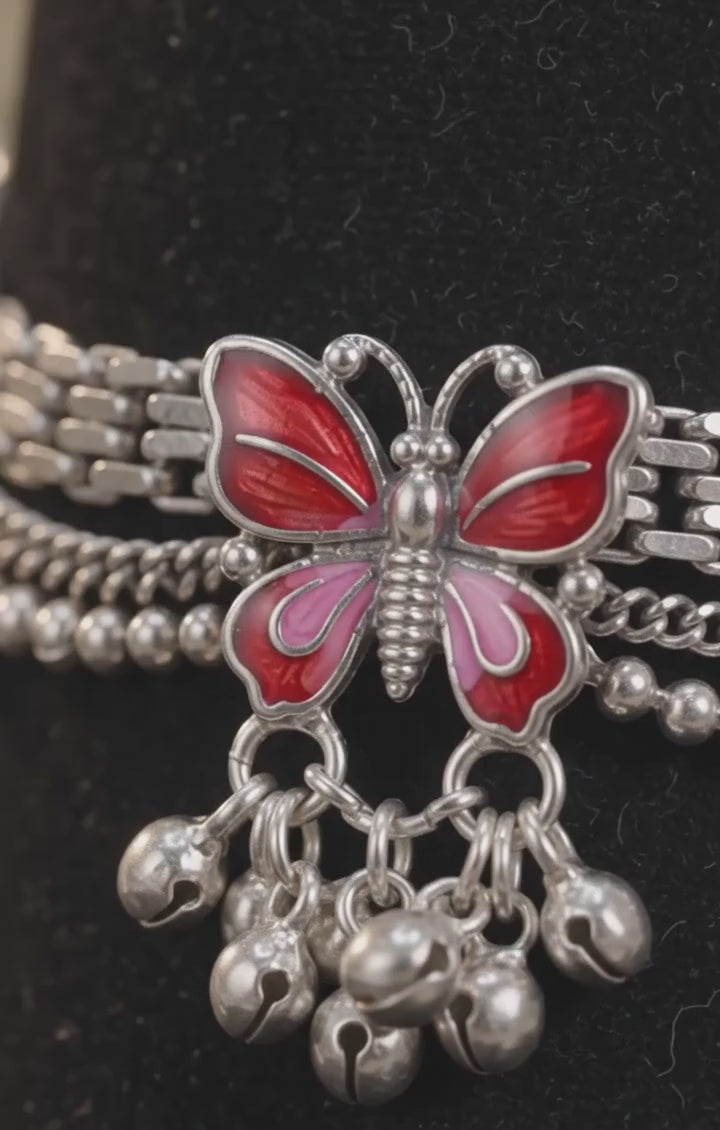 R OXO Silver Plated Traditional Payal for Women