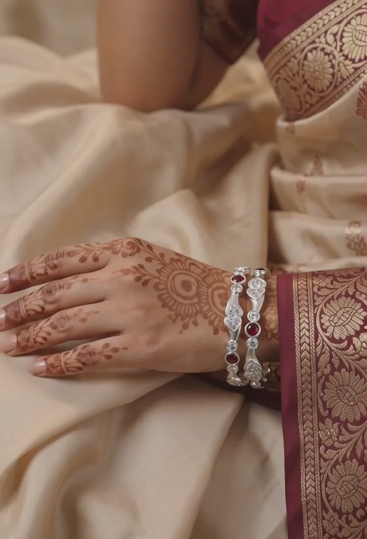 Classic Premium CZ Stone Bangles | Jwelisha