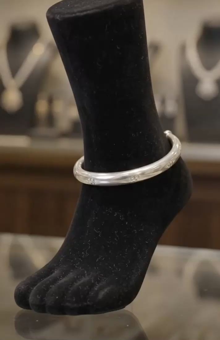 Antique Oxidized German Silver Kadla – Heavy Tribal Style Anklets for Festive & Folk Wear