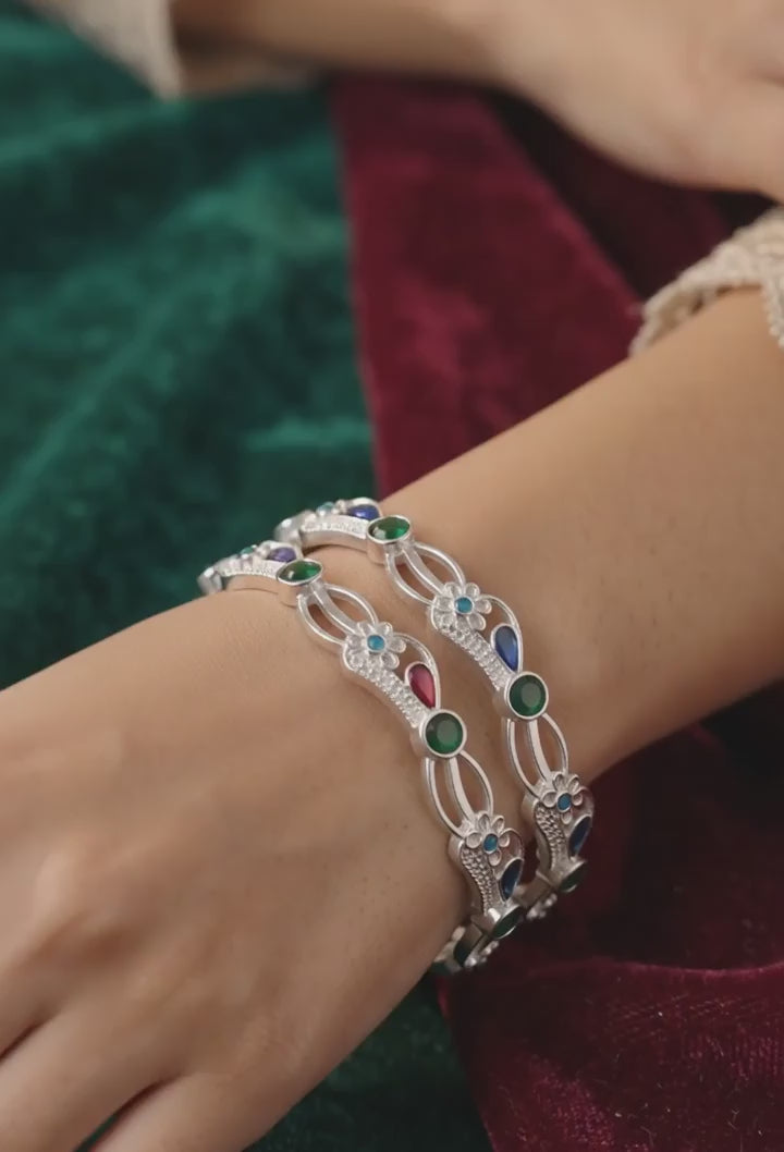 Classic Premium CZ Stone Bangles | Jwelisha