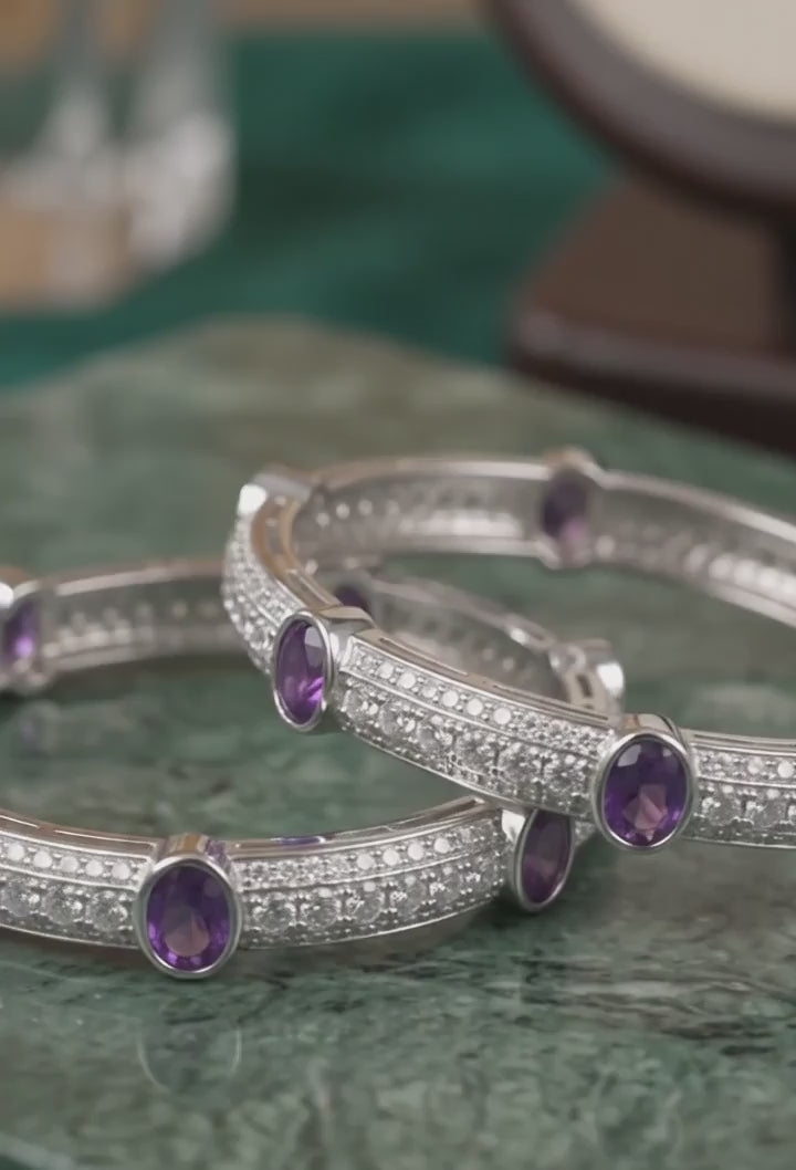 Classic Premium CZ Stone Bangles | Jwelisha