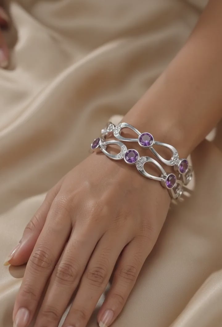 Classic Premium CZ Stone Bangles | Jwelisha
