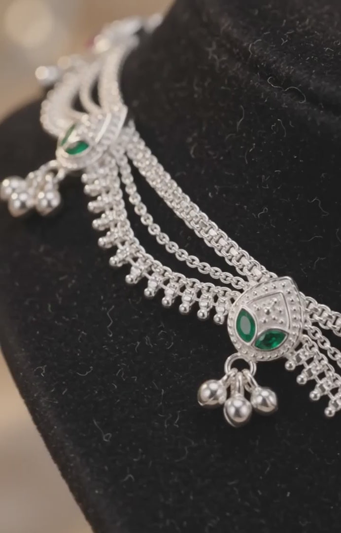 Premium German Silver Payal | 0 Touch Silver Plated Anklet for Women