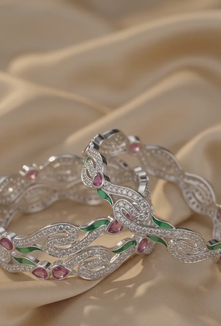 Classic Premium CZ Stone Bangles | Jwelisha
